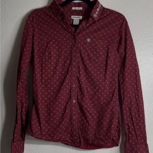 Ariat Woman's Burgundy Geometric Button Down Shirt